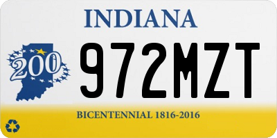 IN license plate 972MZT