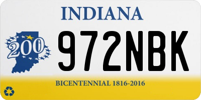 IN license plate 972NBK
