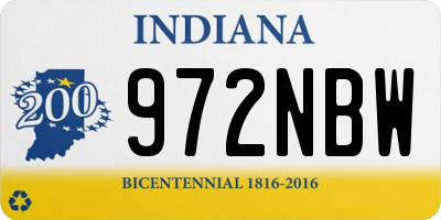 IN license plate 972NBW