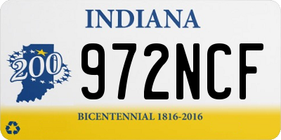 IN license plate 972NCF