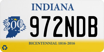 IN license plate 972NDB