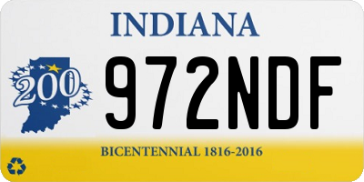 IN license plate 972NDF
