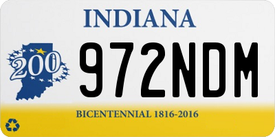 IN license plate 972NDM