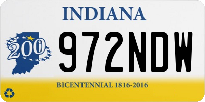 IN license plate 972NDW