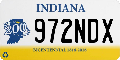 IN license plate 972NDX