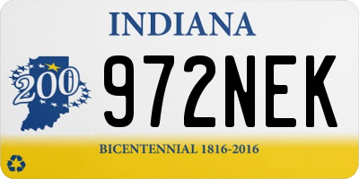 IN license plate 972NEK