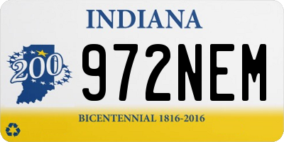 IN license plate 972NEM