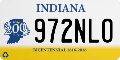 IN license plate 972NLO