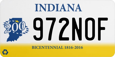 IN license plate 972NOF