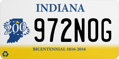 IN license plate 972NOG