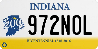 IN license plate 972NOL