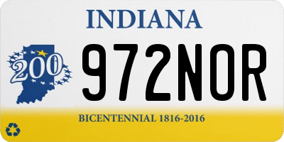 IN license plate 972NOR