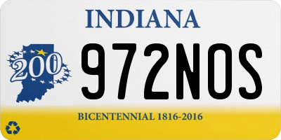 IN license plate 972NOS