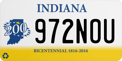 IN license plate 972NOU