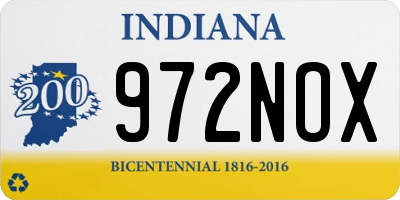 IN license plate 972NOX