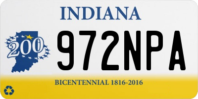 IN license plate 972NPA