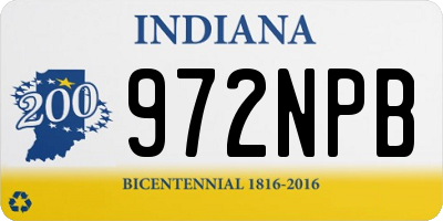 IN license plate 972NPB
