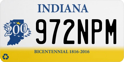 IN license plate 972NPM