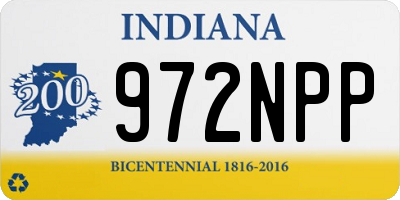 IN license plate 972NPP