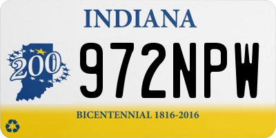 IN license plate 972NPW