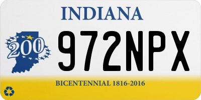 IN license plate 972NPX