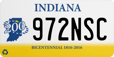 IN license plate 972NSC