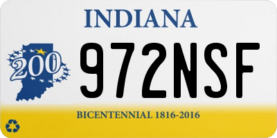 IN license plate 972NSF
