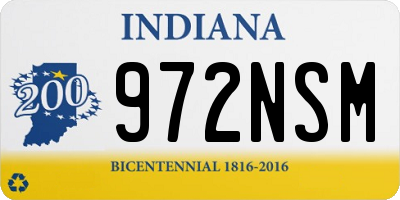 IN license plate 972NSM