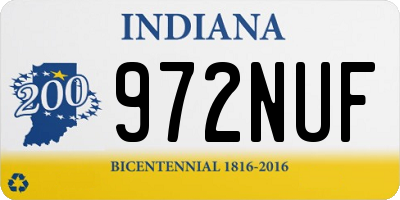 IN license plate 972NUF