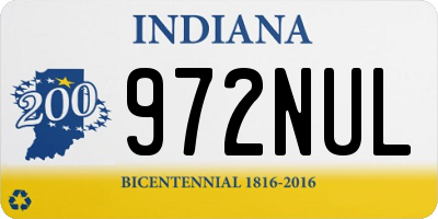 IN license plate 972NUL
