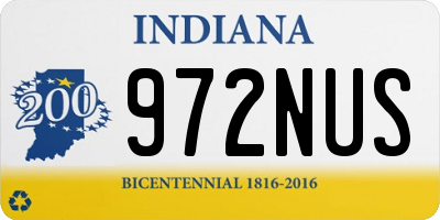 IN license plate 972NUS