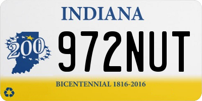 IN license plate 972NUT