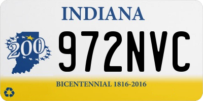IN license plate 972NVC