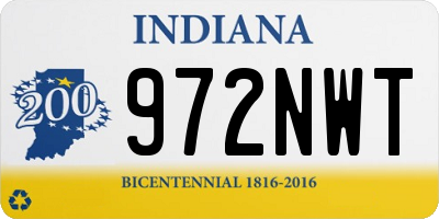 IN license plate 972NWT