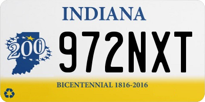 IN license plate 972NXT