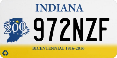 IN license plate 972NZF