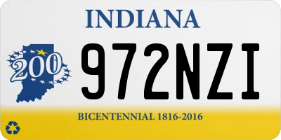 IN license plate 972NZI