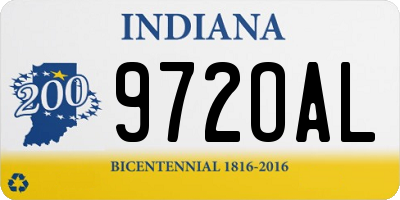 IN license plate 972OAL