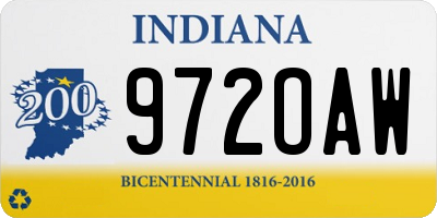 IN license plate 972OAW