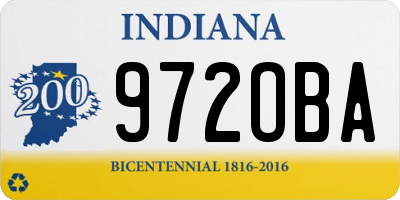 IN license plate 972OBA