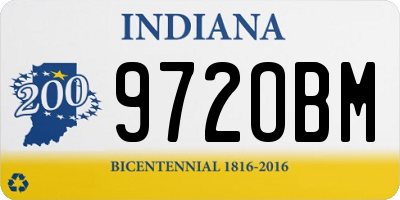 IN license plate 972OBM