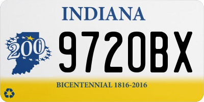 IN license plate 972OBX