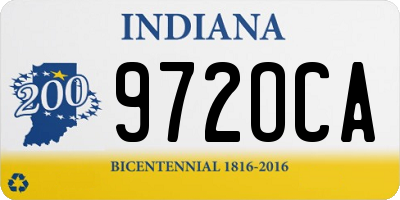 IN license plate 972OCA