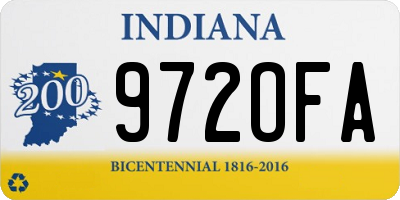 IN license plate 972OFA