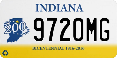 IN license plate 972OMG