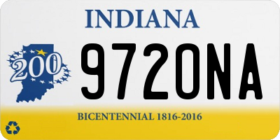 IN license plate 972ONA