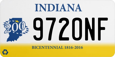 IN license plate 972ONF