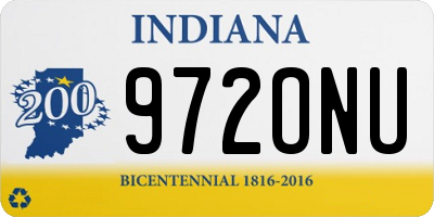 IN license plate 972ONU