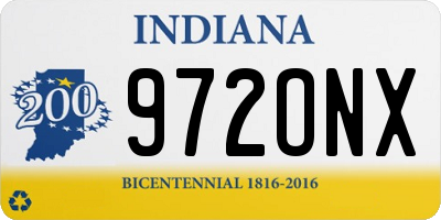 IN license plate 972ONX