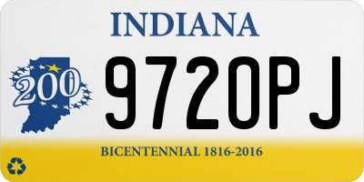 IN license plate 972OPJ